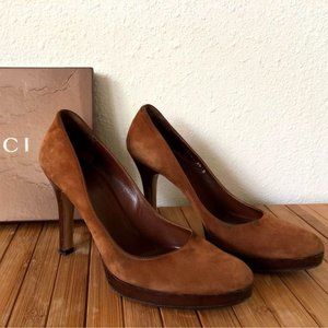 Used Gucci Brow suede heels